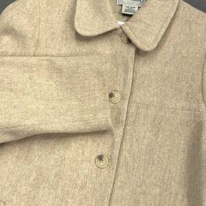 Vtg Cabin Creek Coat Women Lg Wool Trench Pea Coat Fully Lined Button Up Pockets